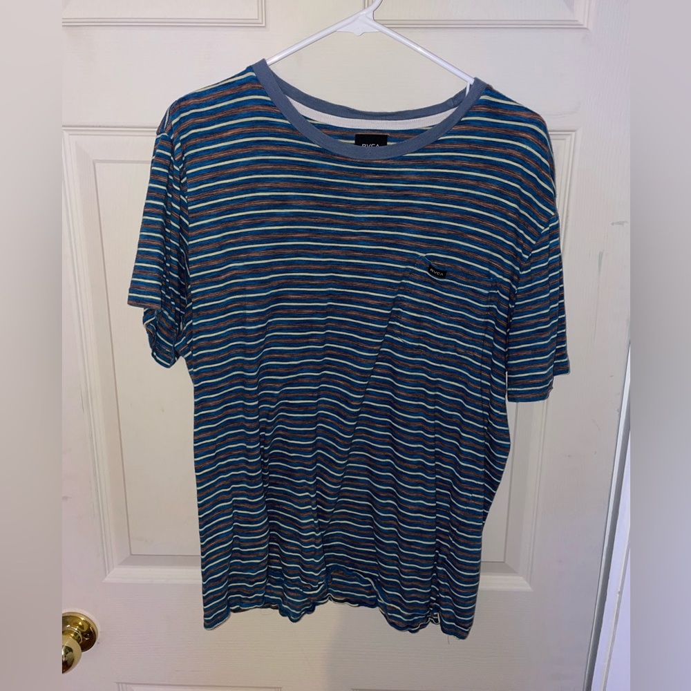 RVCA Large Cotton Striped T-Shirt